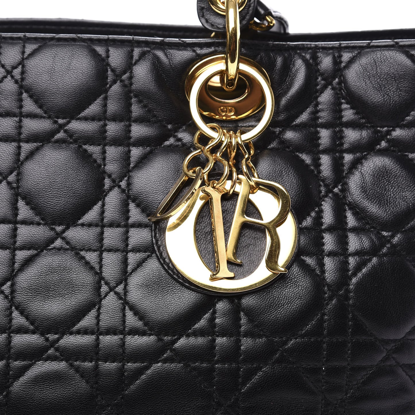 Lambskin Cannage Large Lady Dior Black