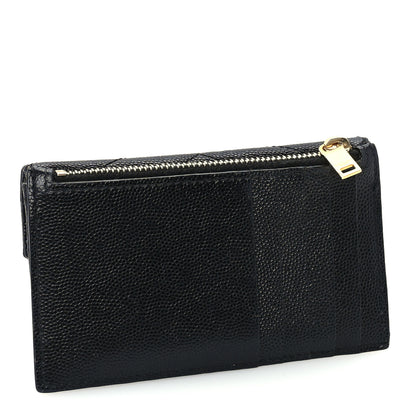 Saint Laurent Grain De Poudre Matelasse Chevron Cassandre Fragments Zippered Card Case Black 3 of 7