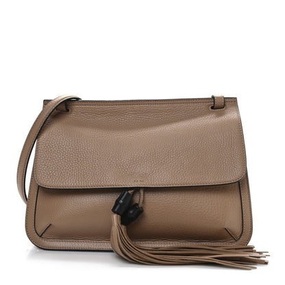 Gucci Cellarius Calfskin Medium Bamboo Daily Flap Shoulder Bag Camelia 1 of 7