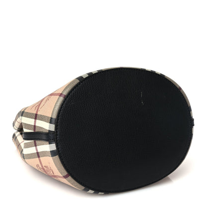 Burberry Haymarket Check Colours Small Lorne Bucket Crossbody Black 3 of 9