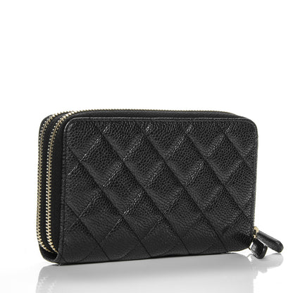 Chanel Caviar Quilted Large Gusset Double Zip Around Wallet Black 3 of 15