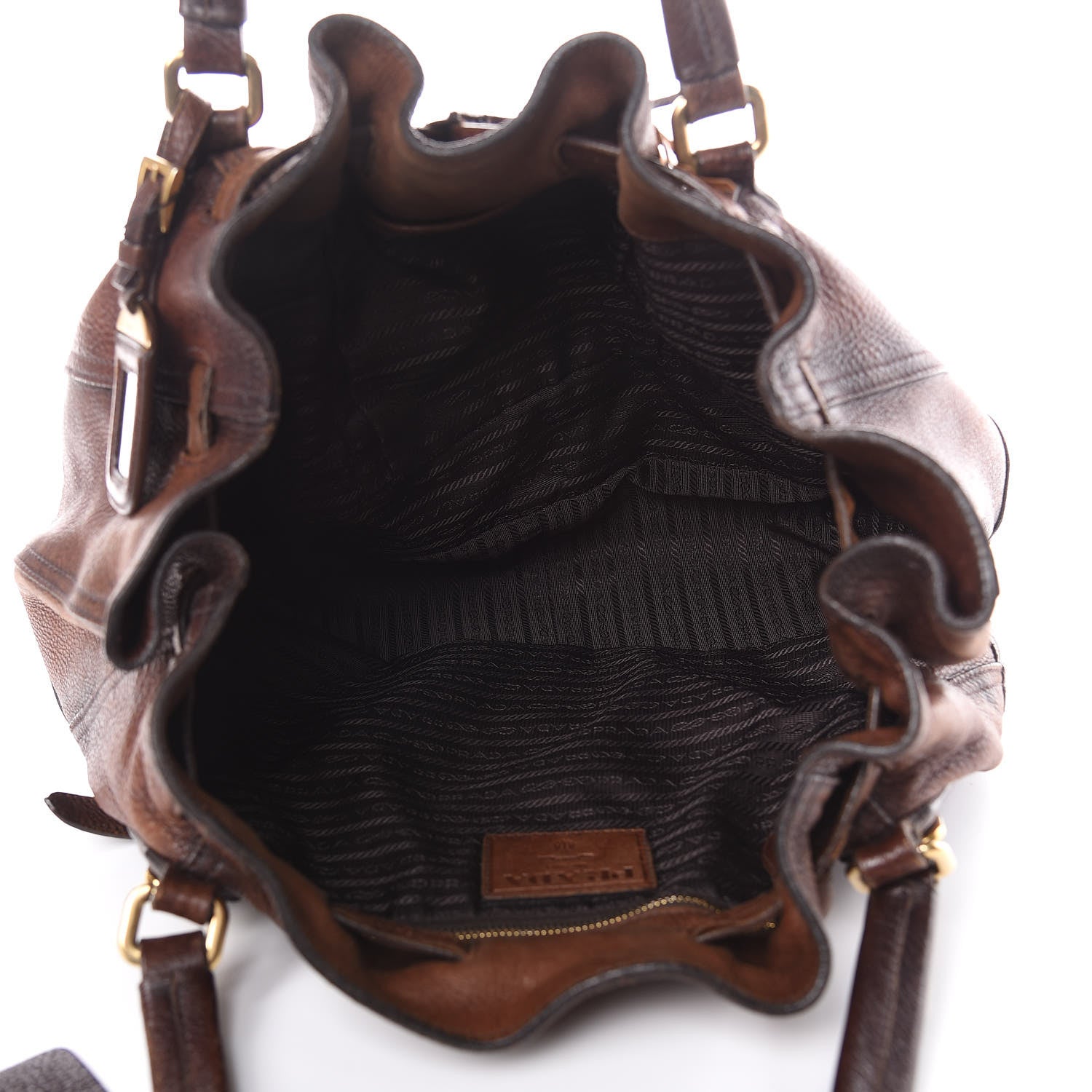 Prada Cervo Antik Drawstring Shopping Bag Bruciato 5 of 14