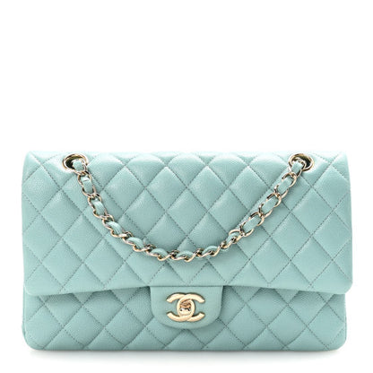 Chanel Caviar Quilted Medium Double Flap Light Blue 1 of 2