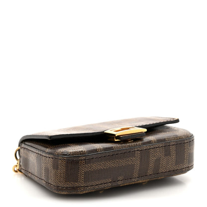 Fendi Glazed Fabric FF 1974 Nano Baguette Belt Charm Mogano Panna 4 of 7