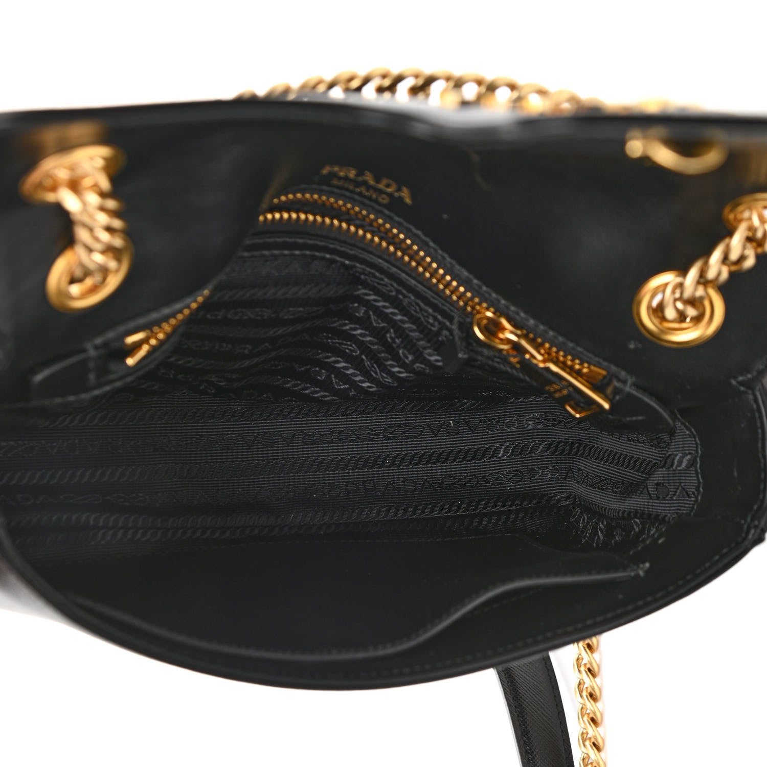 Prada Saffiano Flap Shoulder Bag Black 4 of 8