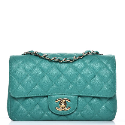 Chanel Caviar Quilted Mini Rectangular Flap Turquoise 1 of 8