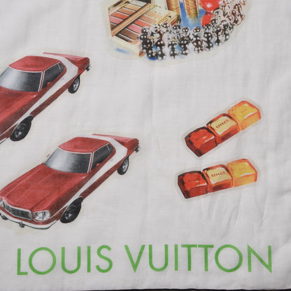 Louis Vuitton Cotton Silk Stickers Animation Stole White 4 of 7