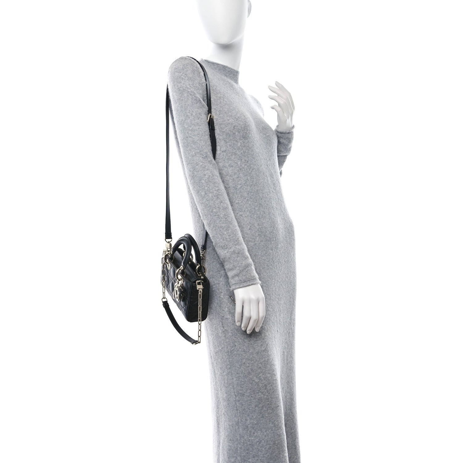 Christian Dior Lambskin Cannage Small Lady D-Joy Black 2 of 11