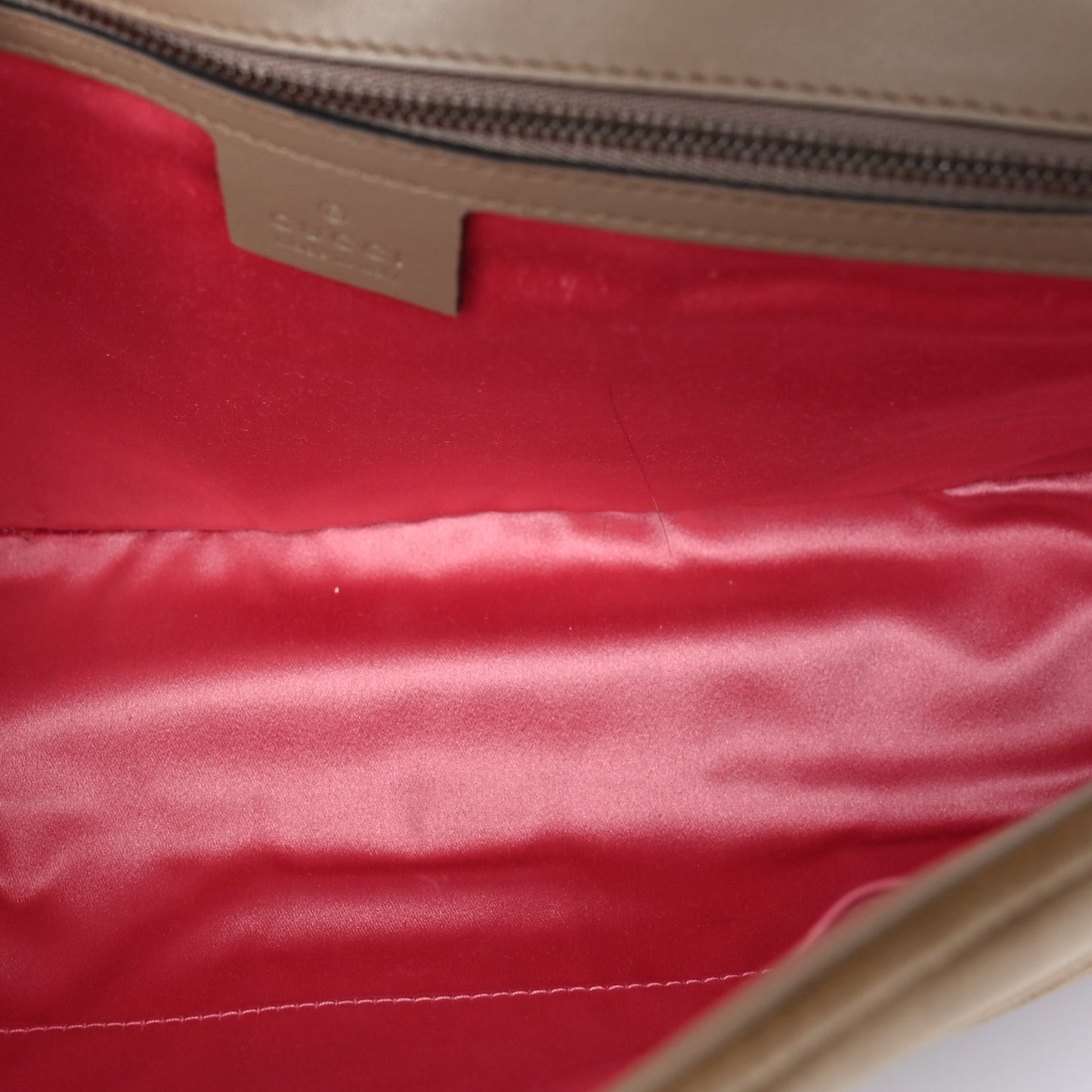 Velvet Matelasse Medium GG Marmont Shoulder Bag  Taupe