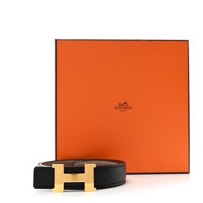 Hermes Swift Epsom Constance H Belt 75 30 Black Etoupe 6 of 6