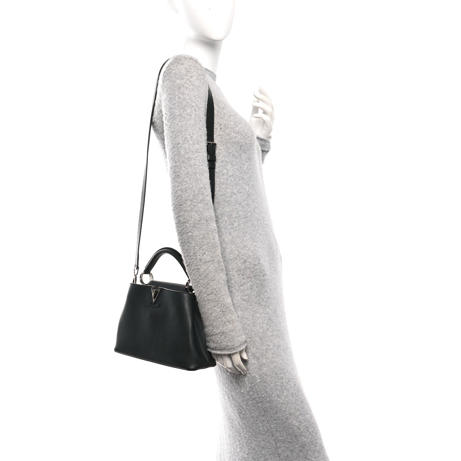 Louis Vuitton Taurillon Capucines BB Black Fuchsia 2 of 11