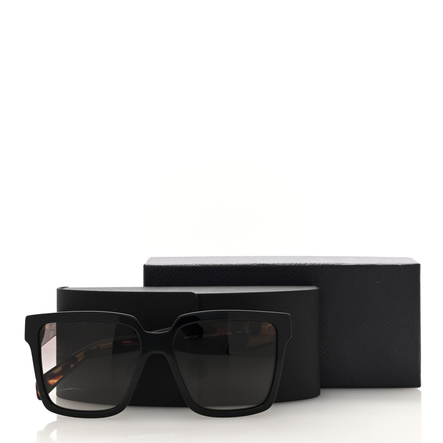 Prada Acetate Square Sunglasses SPR 24Z Black Tortoise 7 of 7