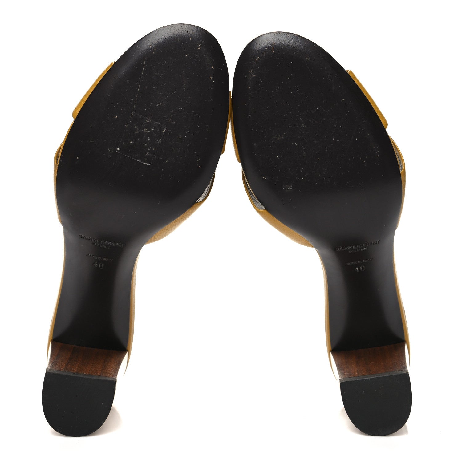 Saint Laurent Lambskin Bianca Mules 40 Jaune Safari 5 of 8