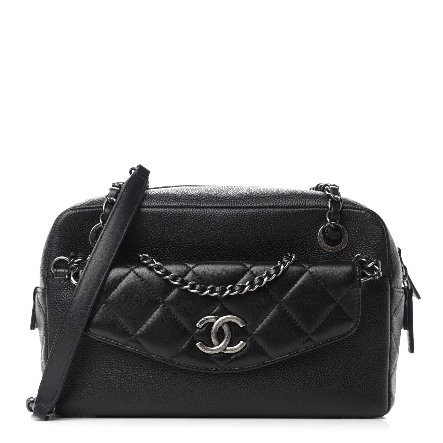 Chanel Caviar Lambskin Quilted Coco Break Camera Case Black 1 of 11