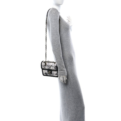 Chanel Tweed Braided Calfskin Mini My Own Frame Flap Grey Black 3 of 7