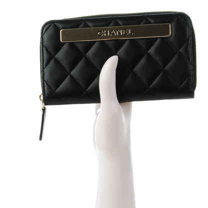 Chanel Lambskin Quilted Small Trendy CC Zip Around Wallet Black 2 of 8