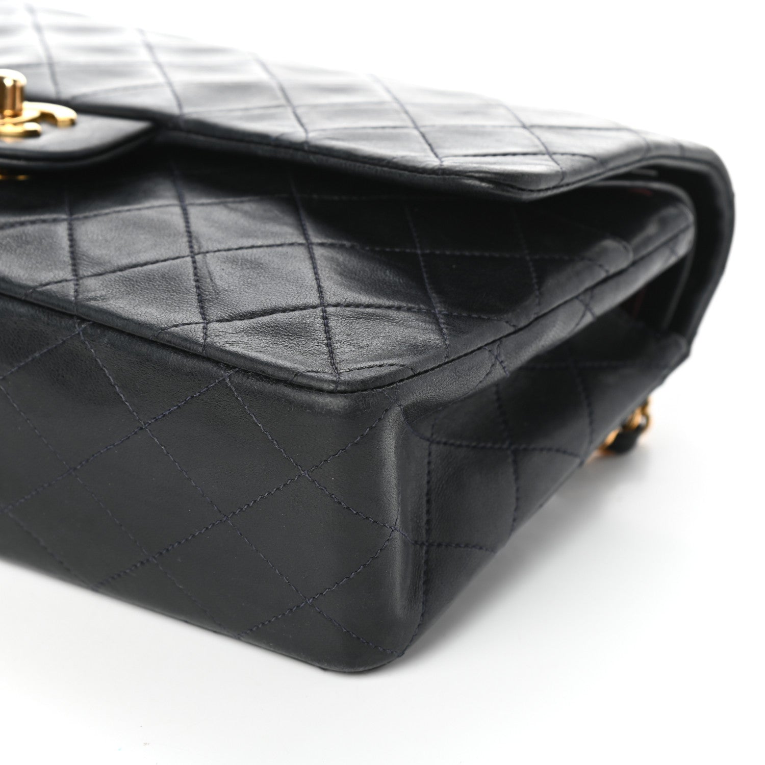 Chanel Lambskin Quilted Medium Double Flap Navy 10 of 10