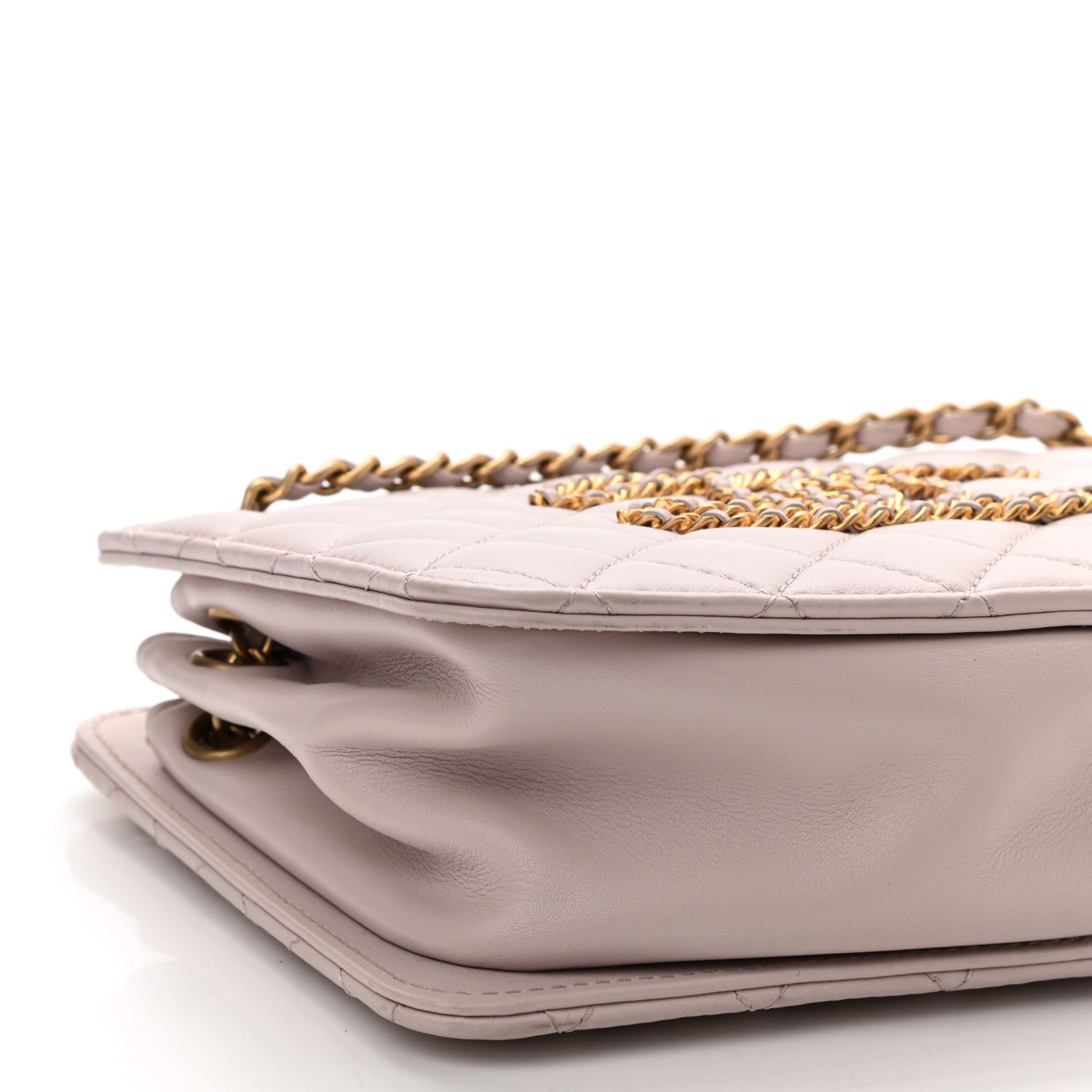 Chanel Calfskin Quilted Small CC Chain Accordion Tote Light Pink 9 of 10