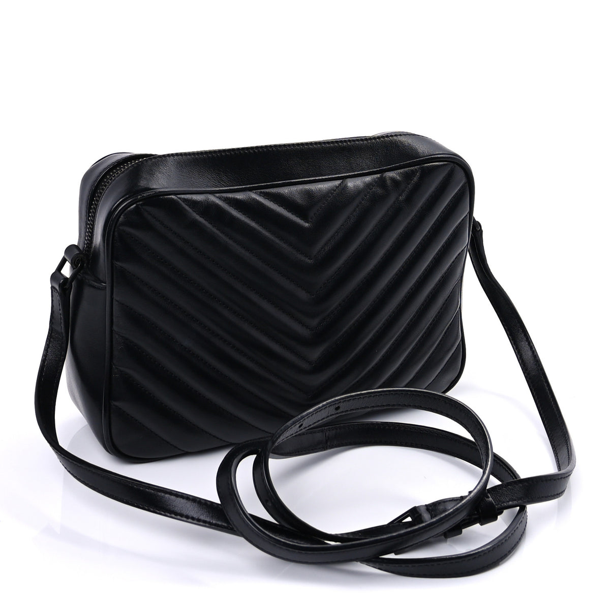 Calfskin Matelasse Monogram Monochrome Lou Camera Bag Black