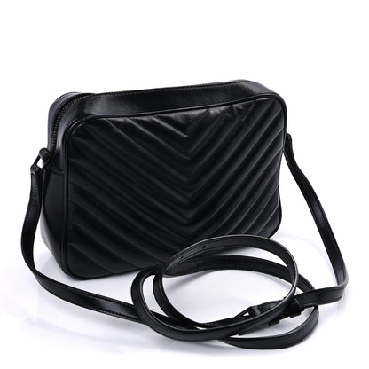 Saint Laurent Calfskin Matelasse Monogram Monochrome Lou Camera Bag Black 2 of 8