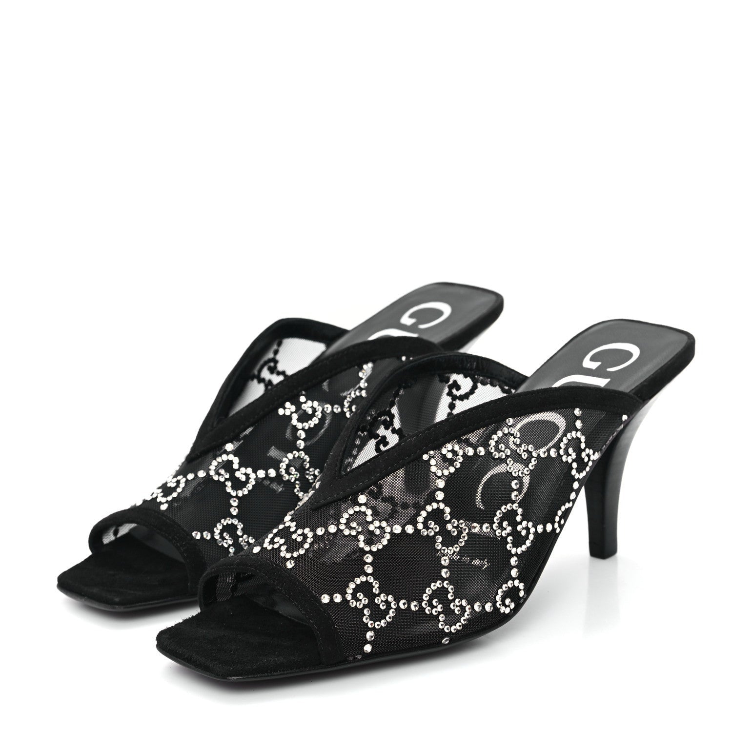 Gucci Tela Retino Kid Scamosciato Crystal GG Monogram Square G Black 4 of 7