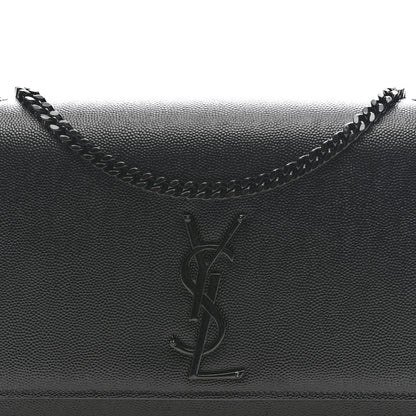 Saint Laurent Grain De Poudre Medium Classic Monogram Monochrome Kate Satchel Black 9 of 13