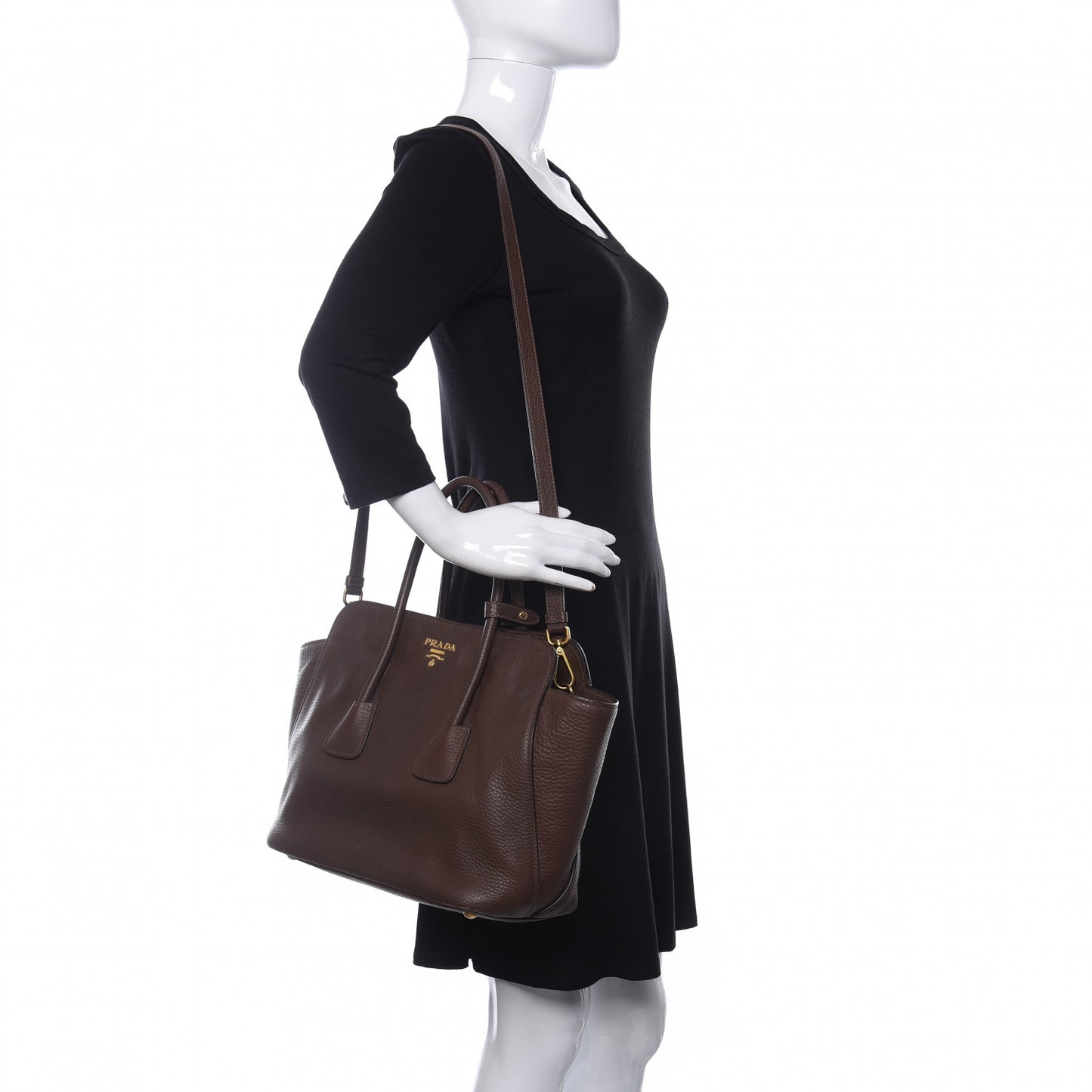 Vitello Daino Shopping Tote Bruciato