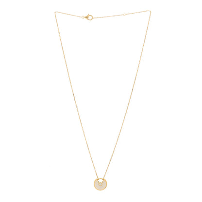 Cartier 18K Yellow Gold Diamond Mother of Pearl XS Amulette de Cartier Pendant Necklace 3 of 5