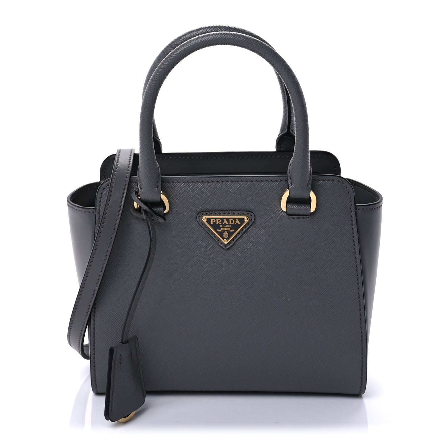Prada Saffiano Soft Calfskin Mini Zippered Tote Marmo 1 of 8