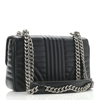 Prada Soft Calfskin Impunture Diagramme Medium Chain Flap Shoulder Bag Black 3 of 10