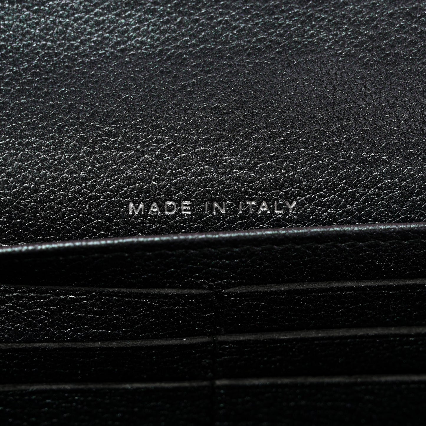 Iridescent Goatskin Quilted Large Flap Wallet Purple