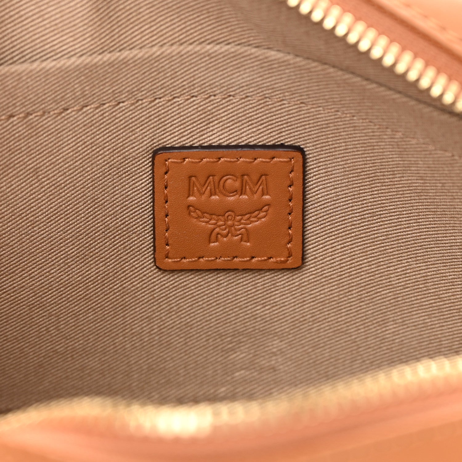 MCM Visetos Small Aren Multifunction Crossbody Pouch Cognac 7 of 12