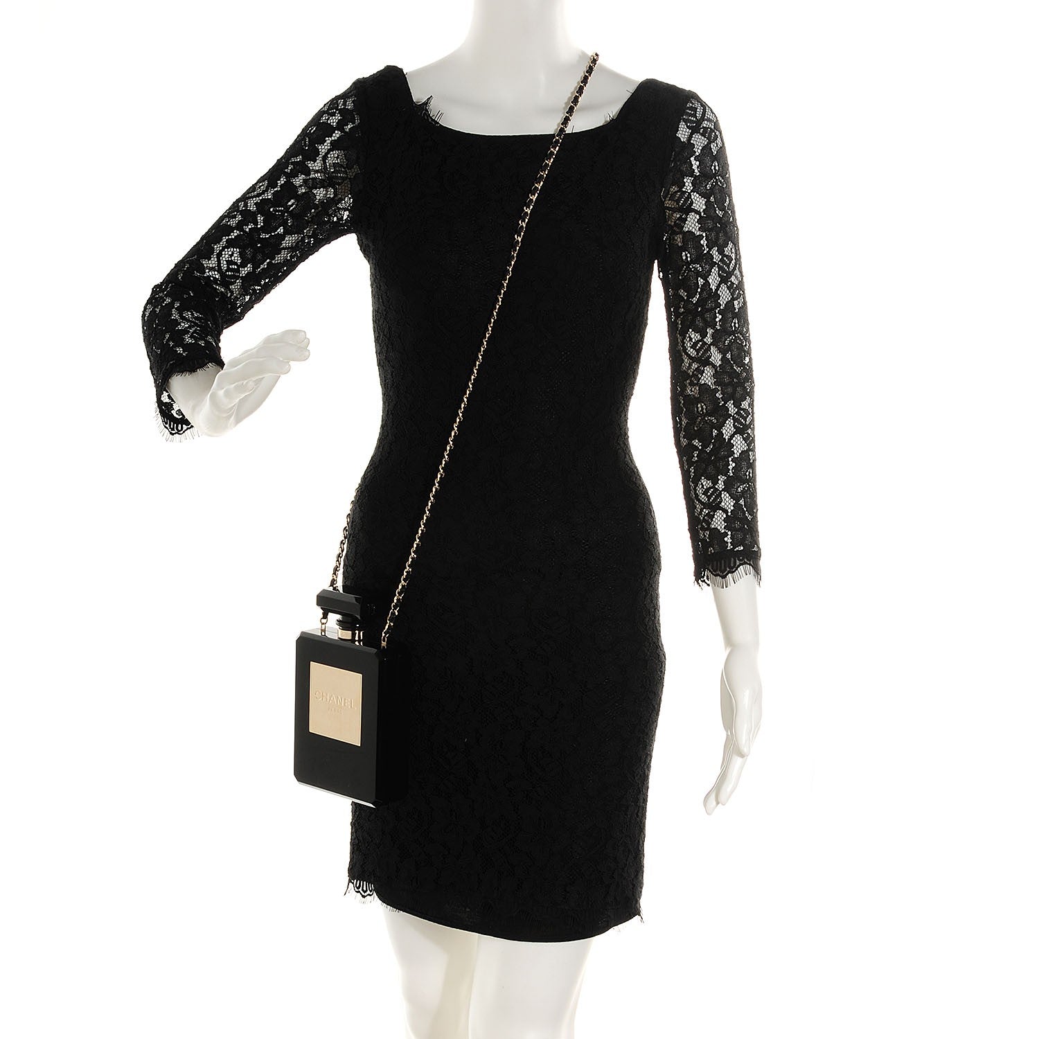 Chanel Plexiglass Perfume Bottle Clutch Black 2 of 7