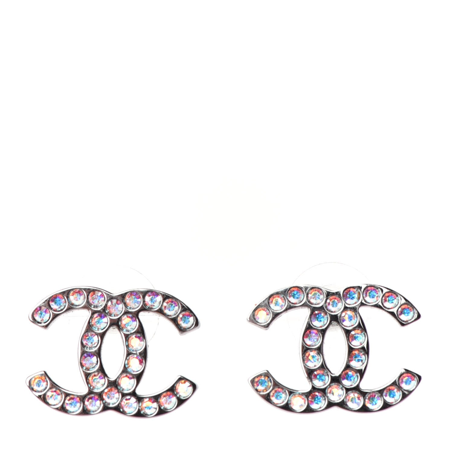 Chanel Iridescent Crystal CC Earrings Multicolor 1 of 4