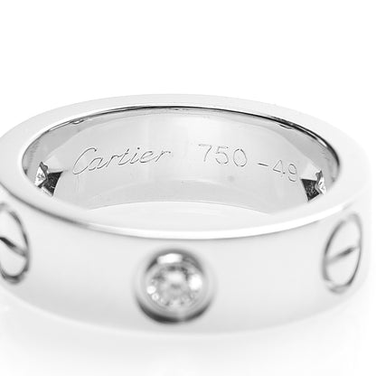 Cartier 18K White Gold 3 Diamond 5.5mm LOVE Ring 49 5 4 of 6