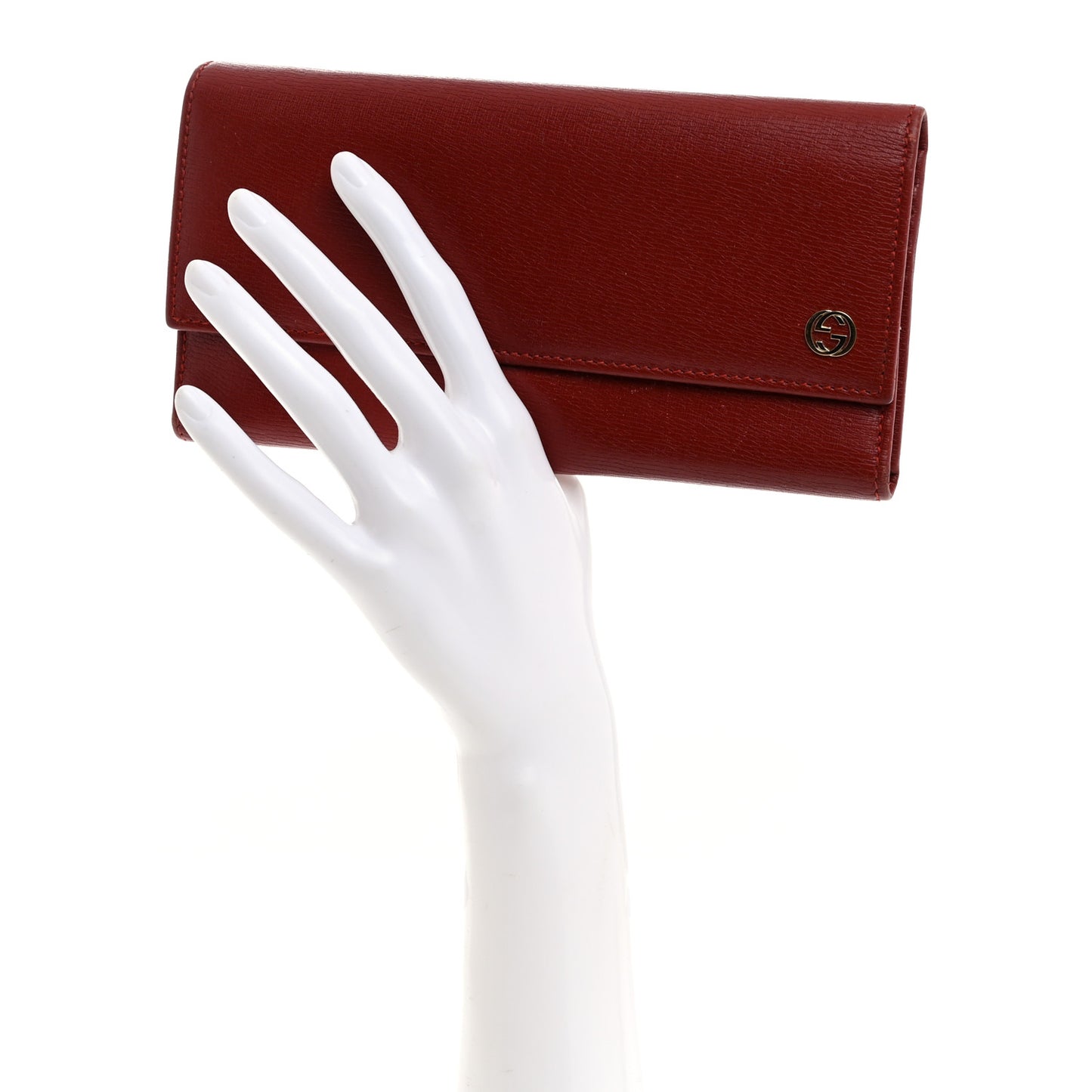 Calfskin GG Continental Wallet Red