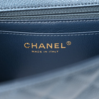 Chanel Iridescent Caviar Quilted Mini Rectangular Flap Dark Blue 6 of 7