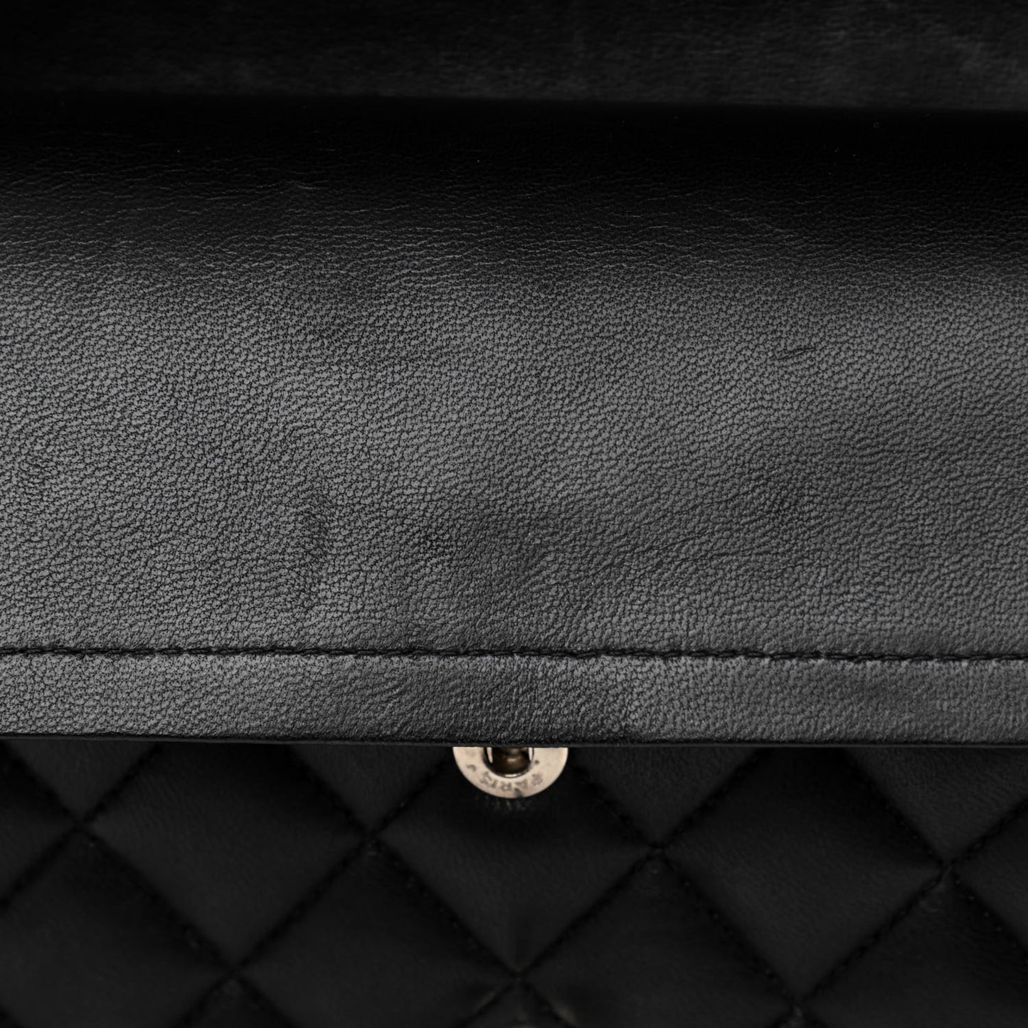 Lambskin Quilted Medium Double Flap Black
