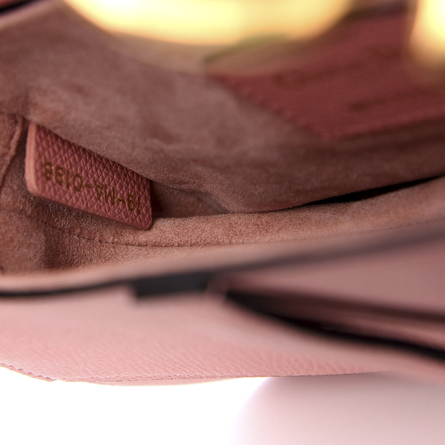Grained Calfskin Mini Saddle Bag Pink