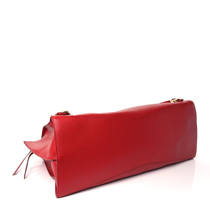 Balenciaga Grained Calfskin Neo Classic Gold Hardware Large Top Handle Bag Medium Red 3 of 9