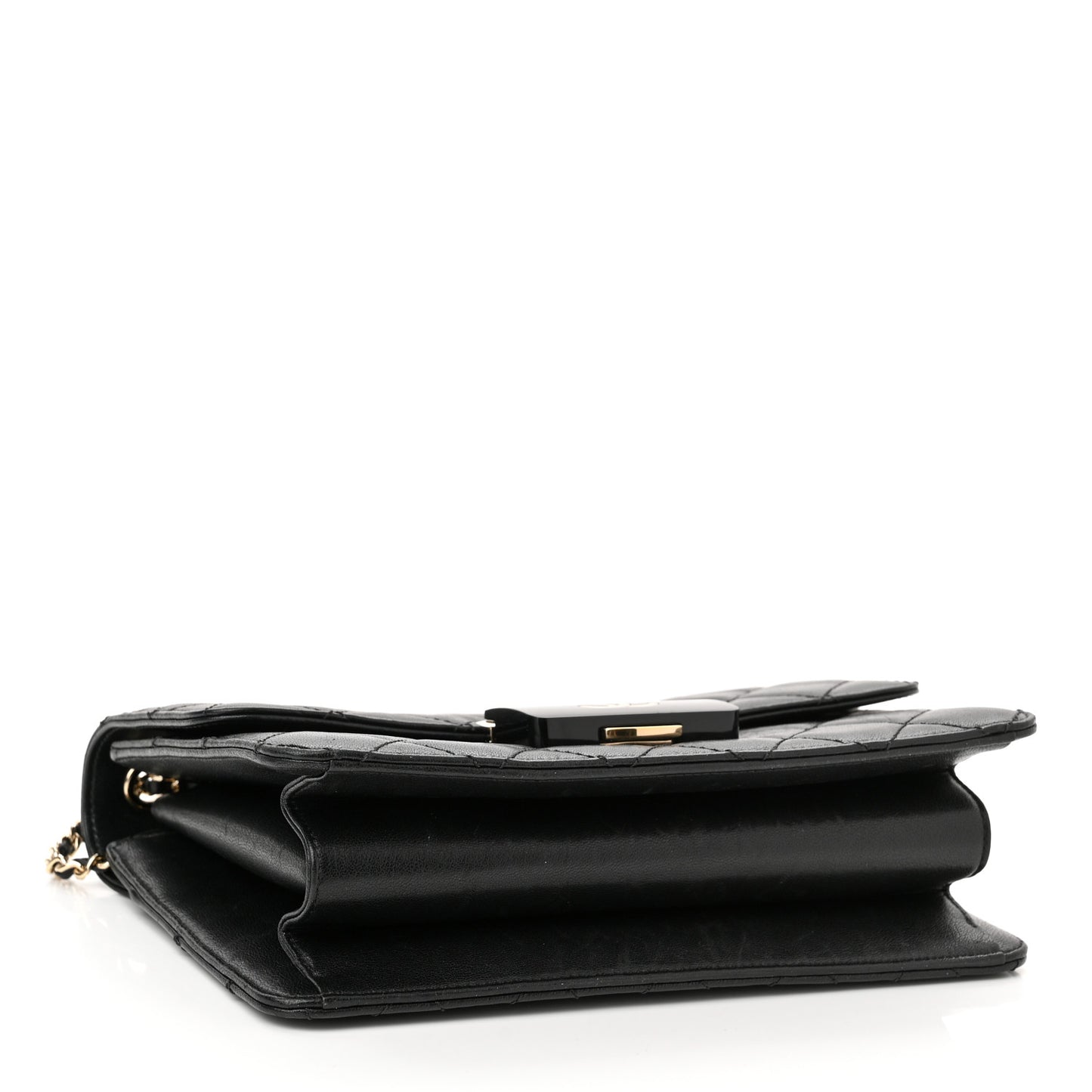 Sheepskin Quilted Beauty Lock Flap Black