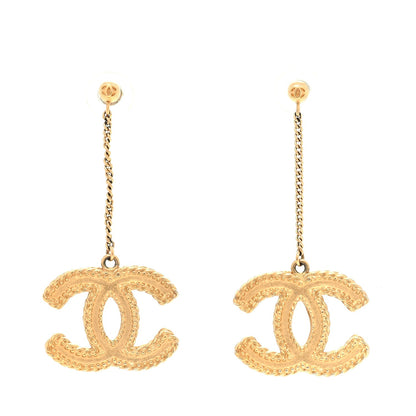 Chanel CC Drop Earrings Matte  Gold 1 of 4