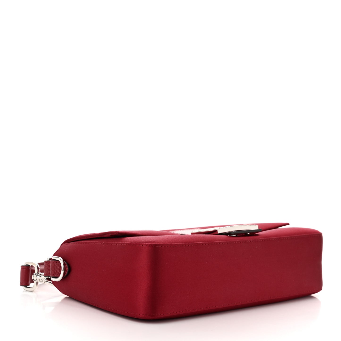 Satin Karung Crystal Baguette Rosso Scuro