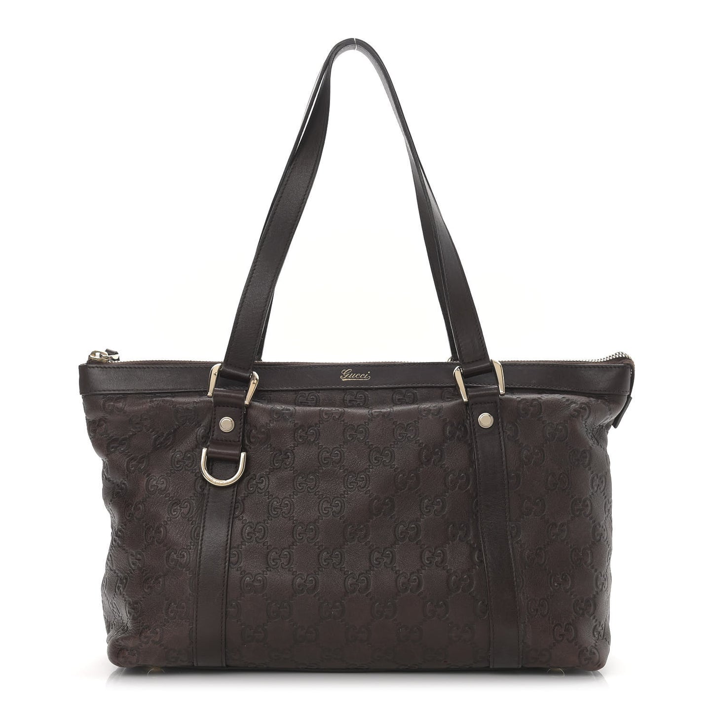 Guccissima Medium Abbey Tote Dark Brown