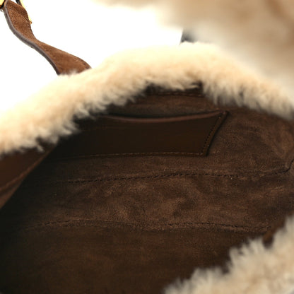 Saint Laurent Shearling Le 5 A 7 Mini Hobo Natural Beige 4 of 8