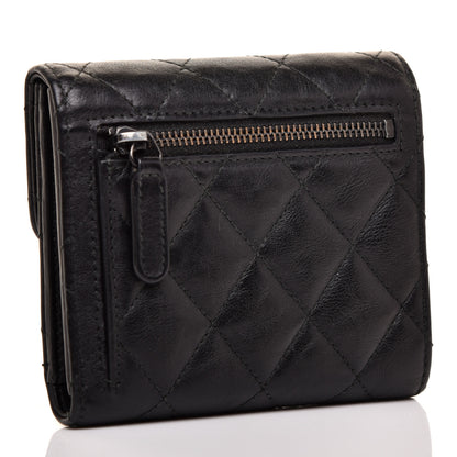Chanel Calfskin Quilted Compact Flap Wallet So Black 3 of 10