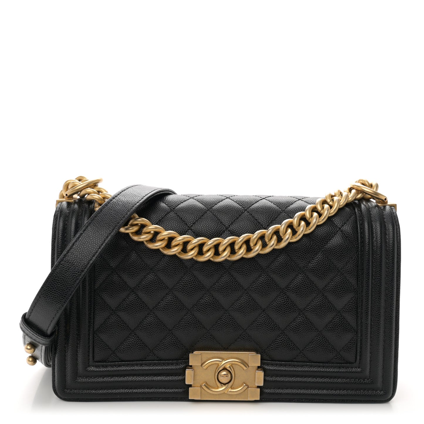 Caviar Quilted Medium Boy Flap Black