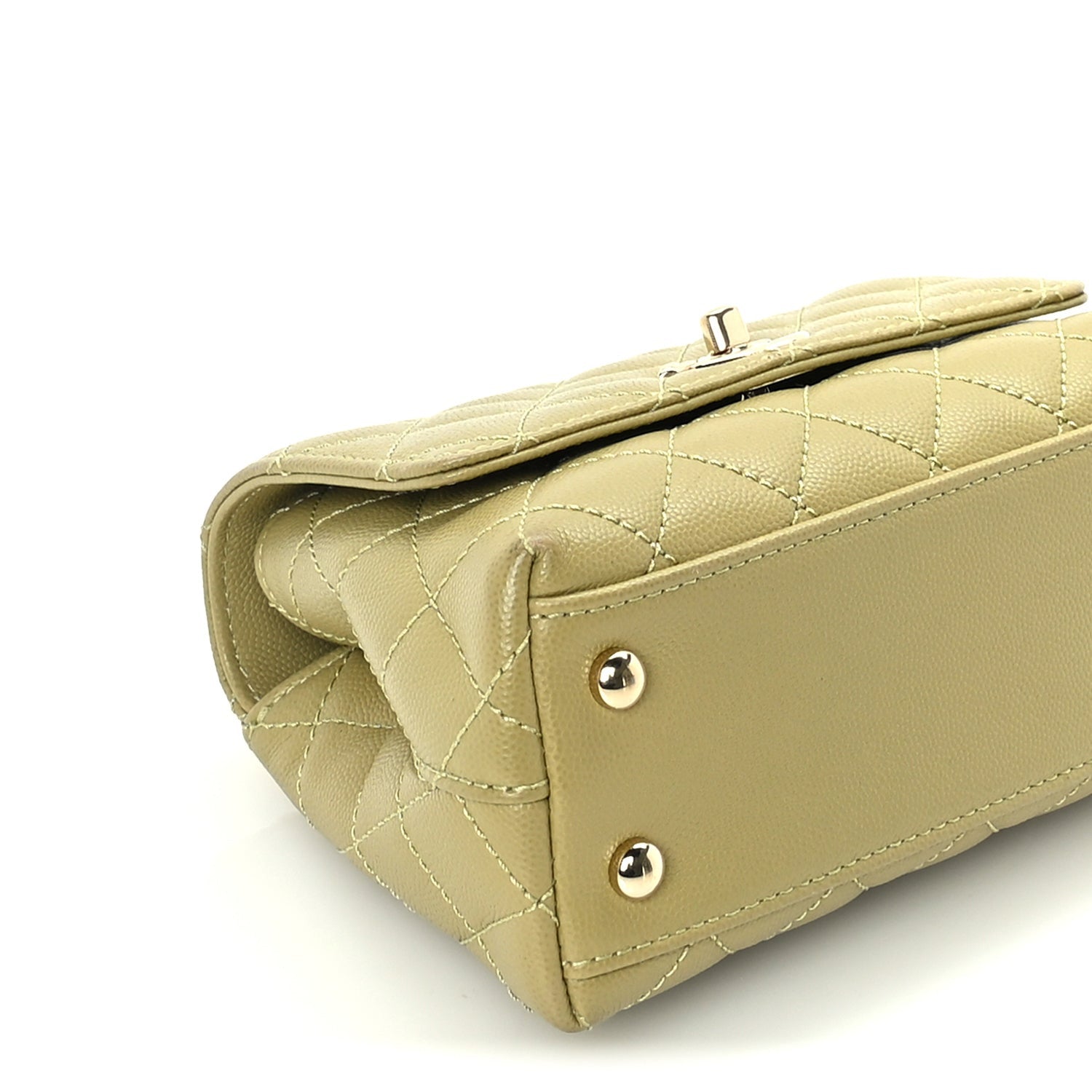 Chanel Caviar Quilted Extra Mini Coco Handle Flap Light Green 8 of 9