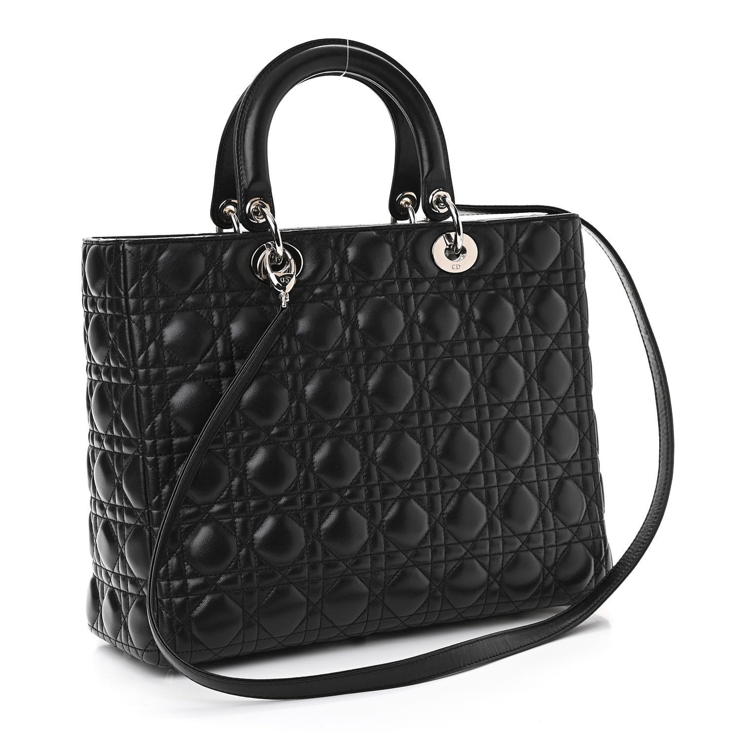 Lambskin Cannage Large Lady Dior Black