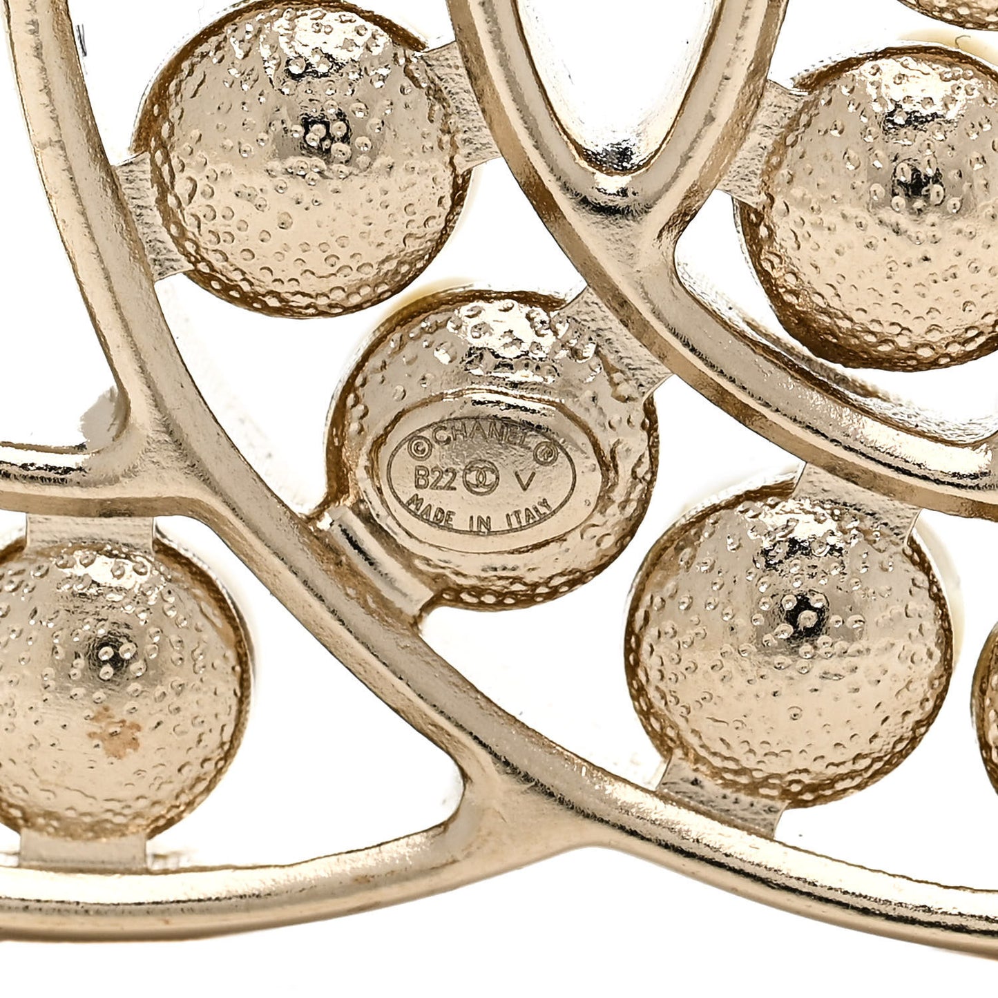 Pearl CC Brooch Light Gold